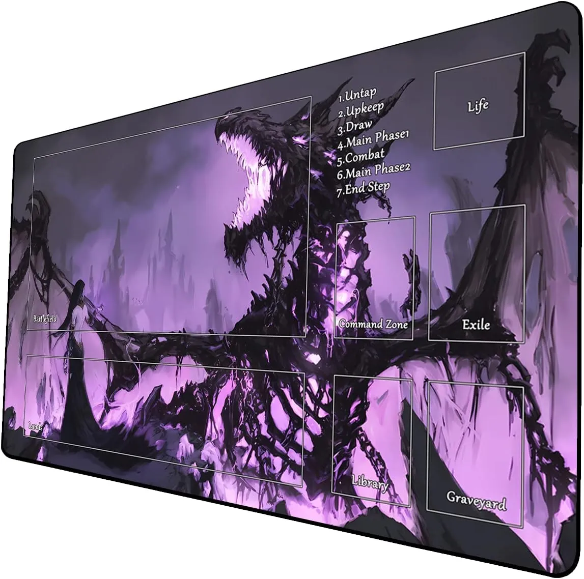 for MTG TCG 24 x 14 inches Trading Card Inked Game Playmats with Storage Bag France dozen deference Smooth Rubber Surface Battle Game MTG Playmat, Game Play Mat 