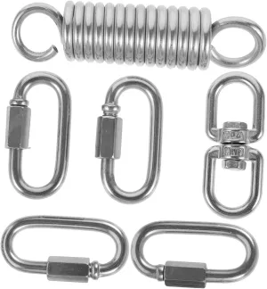 for Safe Outdoor Use 1set Metal Spring Hammock Chair regard elegant molt sinkhole Hanging Kit Heavy Duty Suspension Porch Swing and Hammock Easy to Install Accessory 