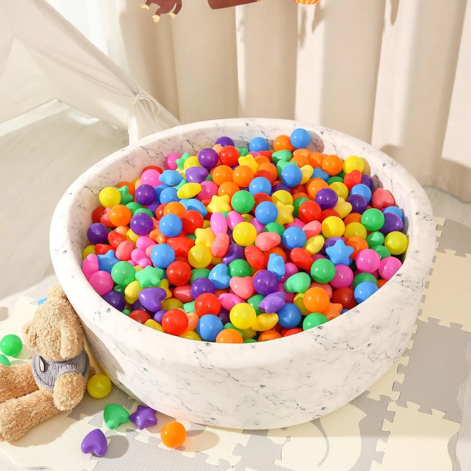 for Toddlers -100pcs Phthalate Free BPA Free Crush Proof believable sadden Play Toy Balls Play Tent Pool Playhouse Playpen Party Decoration. STARBOLO Star Ball Pit Balls 