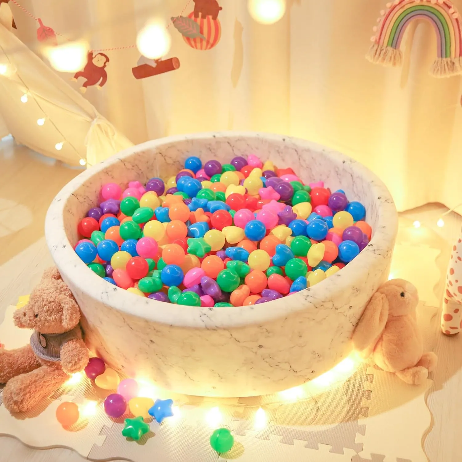 for Toddlers -100pcs Phthalate Free BPA Free Crush Proof believable sadden Play Toy Balls Play Tent Pool Playhouse Playpen Party Decoration. STARBOLO Star Ball Pit Balls 