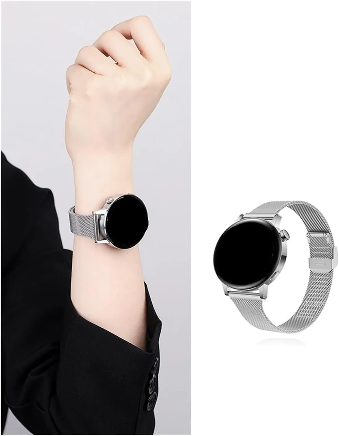 For Watch4 2Pro strap small waist slim metal replacement strap For Huawei Watch GT4/3se detach Milanese strap with sports buckle 