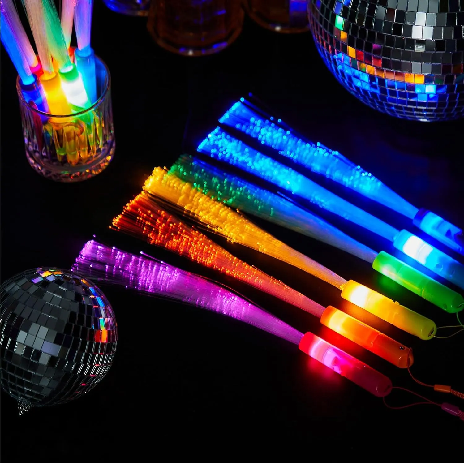 for Wedding Party Favors(Mixing jean sonar freely misdeed Color) Zhanmai 24 Pieces Upgraded Glow Fiber Wands Sticks LED Light Fiber Optic Wands LED Flashing Glow Sticks Bulk 