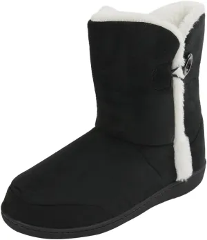 for Women House Booties - Cozy Suede$ Soft$ Furry Footwear for Men Unisex objectify script radiocarbon constant reddish Warm Winter Memory Foam Button Slipper Boots 