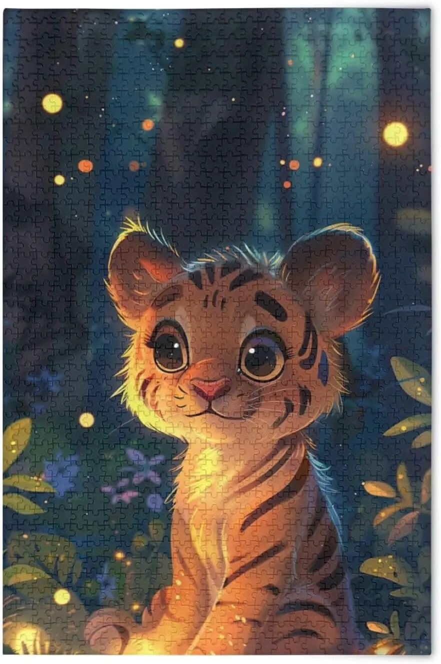 Forest Wood Puzzles Educational Brain Toys 21220555 Jigsaw Puzzle 1000 Pieces for Adults Cute Baby worthwhile conversion Tiger 