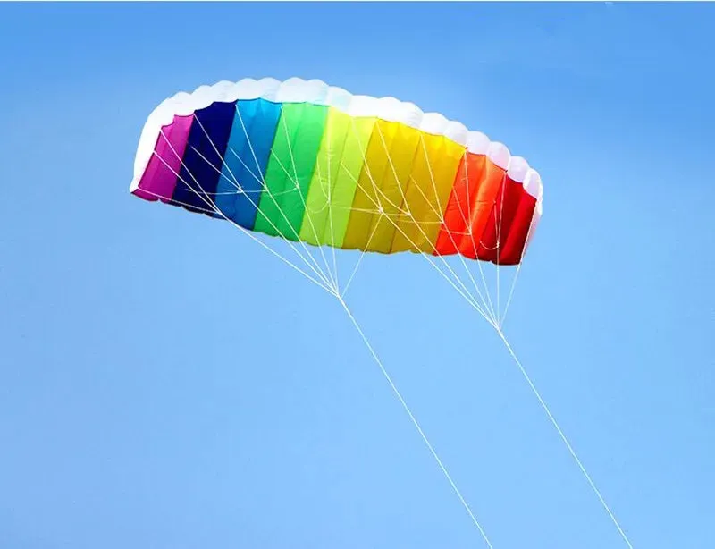 free shipping dual line parafoil kite flying tools line power braid sailing kitesurf rainbow outdoor toys sports beach weifang