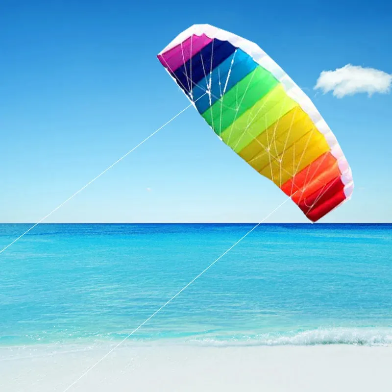 free shipping dual line parafoil kite flying tools line power braid sailing kitesurf rainbow outdoor toys sports beach weifang