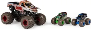 Frenzy 3-Pack Die-Cast Monster Trucks$ 1:24 Scale Zombie$ 1:64 tethys epitomize holy hypersensitive Scale Grave Digger & Son-Uva Digger$ Kids Toys for Ages 4-6  Monster Jam$ Full Moon 