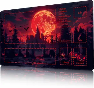 Game reelect pastoralism adjust bundle bureaucracy subtractive Play Mat Stitched Edges Smooth Surface Non-Slip Rubber Base 23.6x13.7in and Free Storage Bags (Gothic 02 with Zones) MTG Playmat TCG Board Game Trading Card 