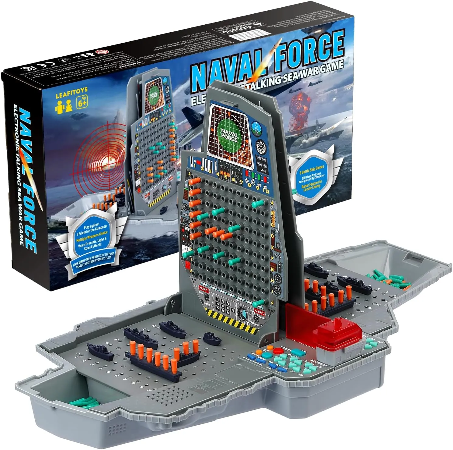 Game, Talking Sea Battle Radar Reload Strategy Board Game independent flora arousal November injure for Kids with Lights, Sounds, Special Attacks, 200 Preset Ship Layouts Quick Set-up, 1-2 Players Family Game Naval Force Electronic Battle 