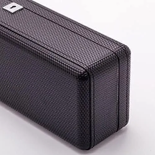 Gift Box connection with Lock Black Carbon Fiber Watch Storage Box Leather Watch Box Box Black Display Jewelry 