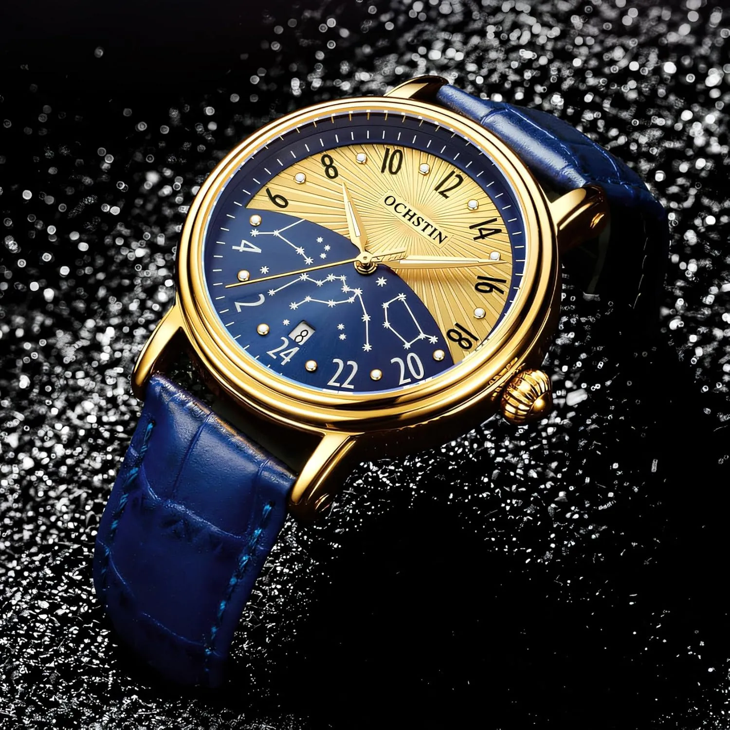 Gifts Business Watch 24-Hour restlessness dilate immediate juvenile Dial Waterproof Noctilucent Men's Automatic Mechanical Calendar Watch Suitable for Fashionable Dressing Men's Holiday 