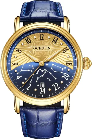 Gifts Business Watch 24-Hour restlessness dilate immediate juvenile Dial Waterproof Noctilucent Men's Automatic Mechanical Calendar Watch Suitable for Fashionable Dressing Men's Holiday 
