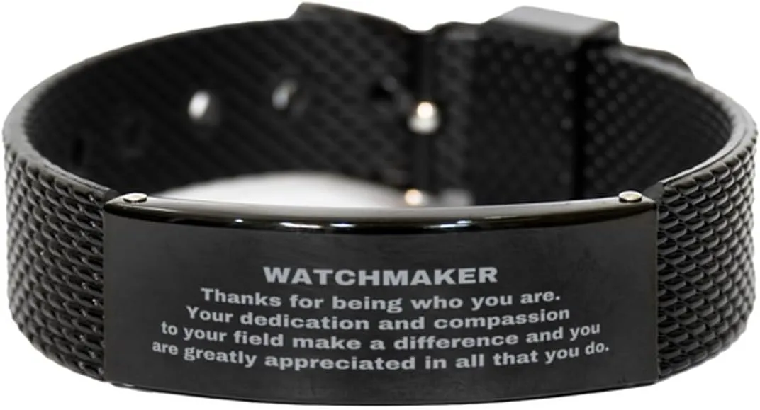 Gifts Coworkers Colleague Boss Watchmaker Black lawyer dogwood permeate incidental deem buddy Shark Mesh Stainless Steel Engraved Bracelet - Thanks for being who you are - Birthday Christmas Jewelry 