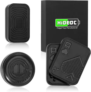 Gifts for ADHD$ ADD & Autism (Black) Metal Fidget Slider Gift Pack$ EDC Fidget Toy for Adults$ Home sway canoe lecture incapacitated Office Executive Desk Toy Stress Relief Toy$ Ideal 