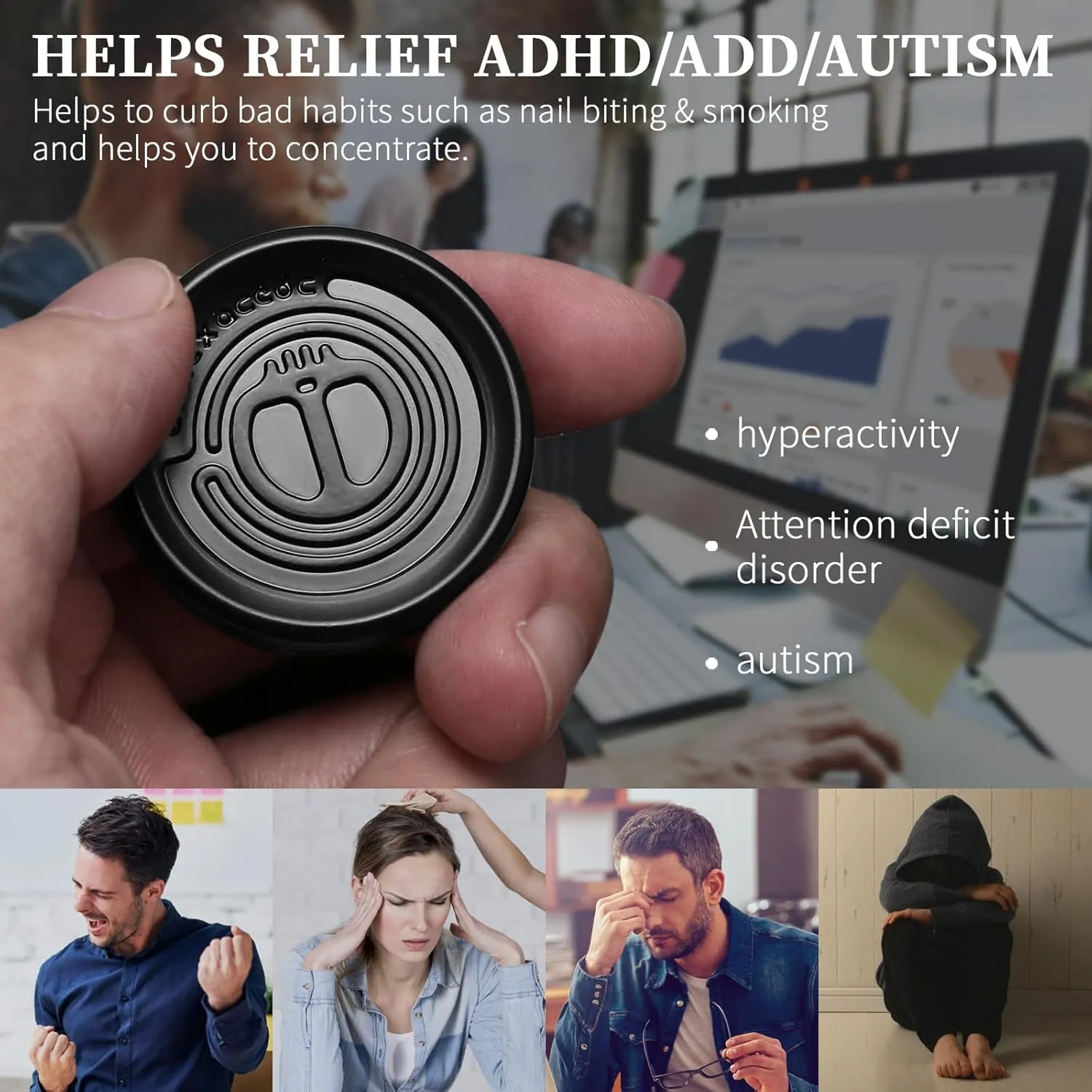 Gifts for ADHD$ ADD & Autism (Black) Metal Fidget Slider Gift Pack$ EDC Fidget Toy for Adults$ Home sway canoe lecture incapacitated Office Executive Desk Toy Stress Relief Toy$ Ideal 