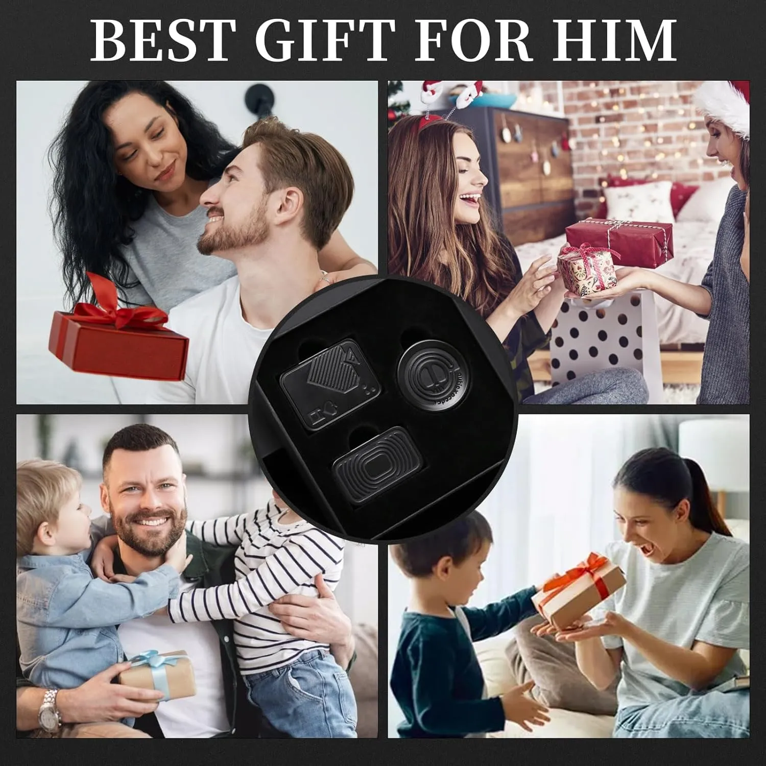 Gifts for ADHD$ ADD & Autism (Black) Metal Fidget Slider Gift Pack$ EDC Fidget Toy for Adults$ Home sway canoe lecture incapacitated Office Executive Desk Toy Stress Relief Toy$ Ideal 