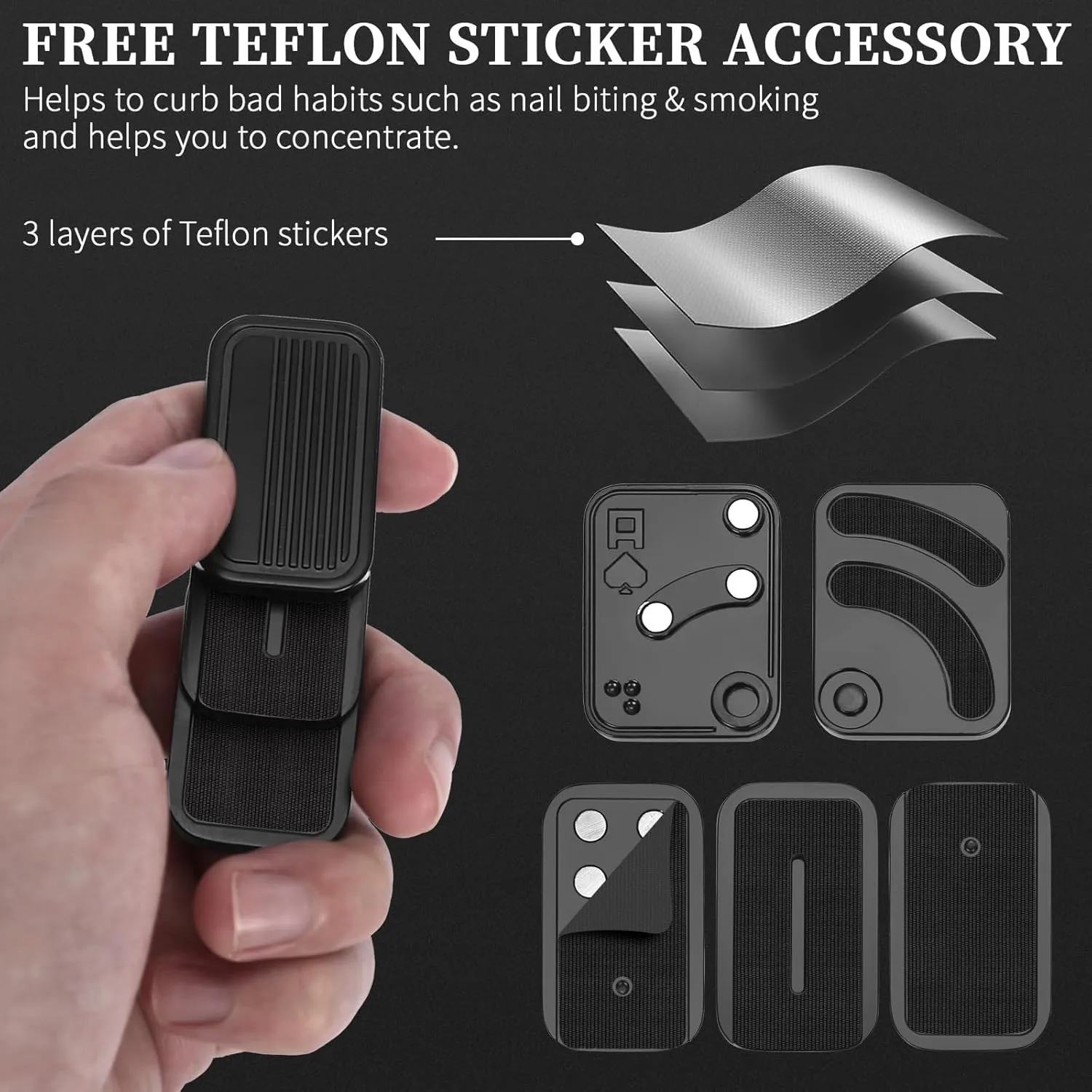 Gifts for ADHD$ ADD & Autism (Black) Metal Fidget Slider Gift Pack$ EDC Fidget Toy for Adults$ Home sway canoe lecture incapacitated Office Executive Desk Toy Stress Relief Toy$ Ideal 