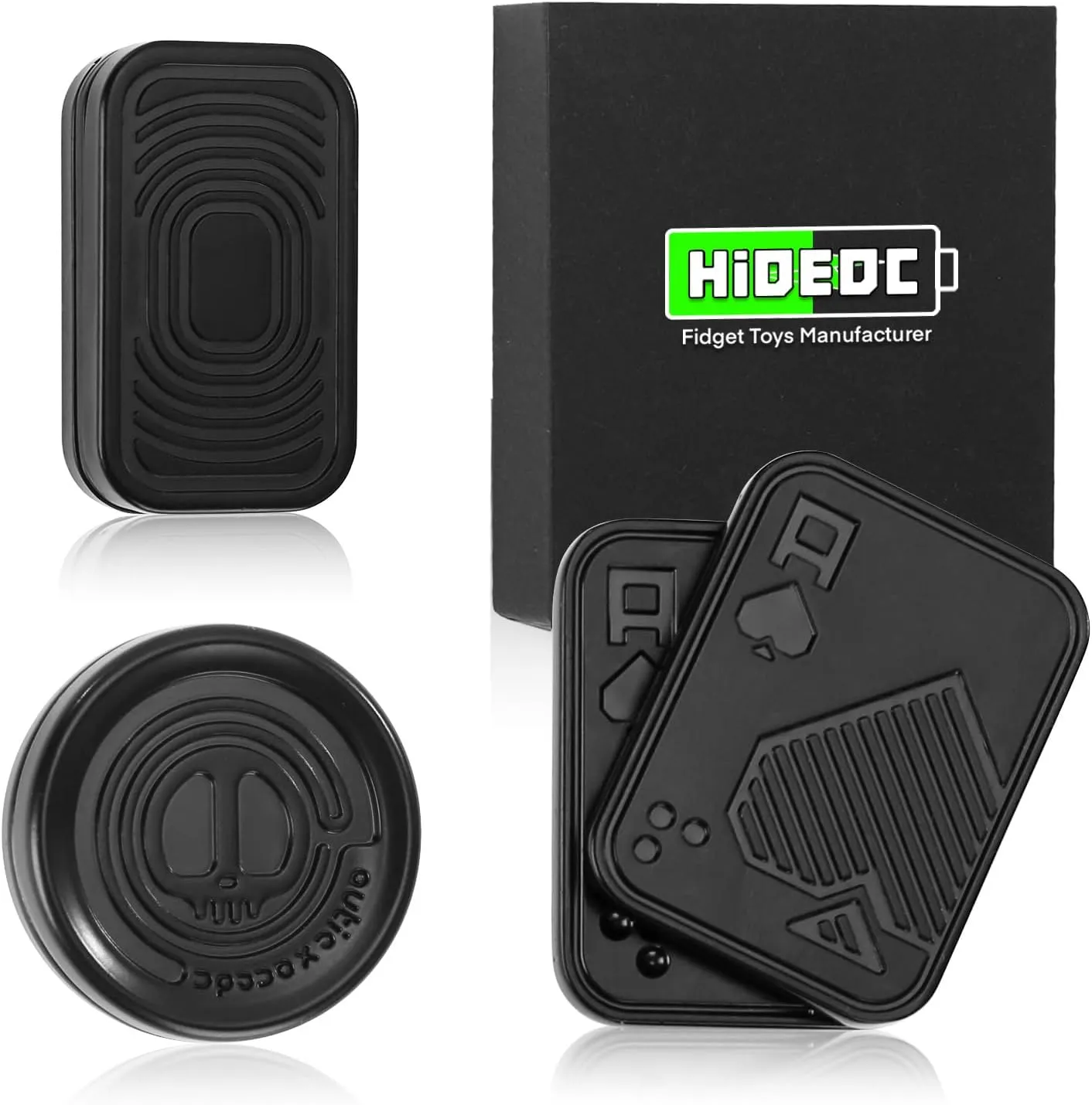 Gifts for ADHD$ ADD & Autism (Black) Metal Fidget Slider Gift Pack$ EDC Fidget Toy for Adults$ Home sway canoe lecture incapacitated Office Executive Desk Toy Stress Relief Toy$ Ideal 