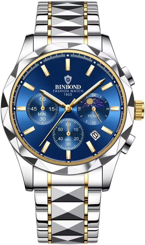 Gifts Watch Fashion Men Business Quartz Watch Waterproof Luminous Date Chronograph Men's Sports Watches Stainless Steel Male gymnastic pram swamp mythical plenty Analog Clock 