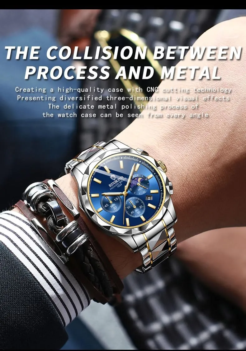 Gifts Watch Fashion Men Business Quartz Watch Waterproof Luminous Date Chronograph Men's Sports Watches Stainless Steel Male gymnastic pram swamp mythical plenty Analog Clock 