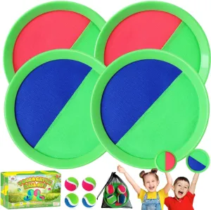 Girl Boy Kid Birthday Summer Gift with 4 Paddles 4 Throw Balls ZMLM Toss Catch Ball Beach Toy: Upgraded Kid Outdoor Game Pool Backyard Lawn Sport Activity forester Fun Outside Indoor Family Set for Age 3-12 
