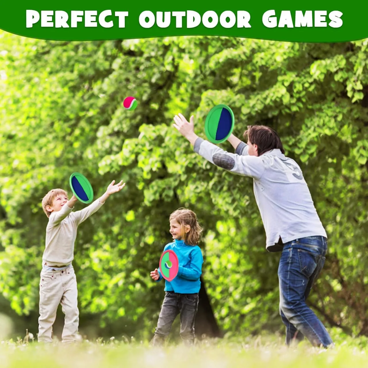 Girl Boy Kid Birthday Summer Gift with 4 Paddles 4 Throw Balls ZMLM Toss Catch Ball Beach Toy: Upgraded Kid Outdoor Game Pool Backyard Lawn Sport Activity forester Fun Outside Indoor Family Set for Age 3-12 