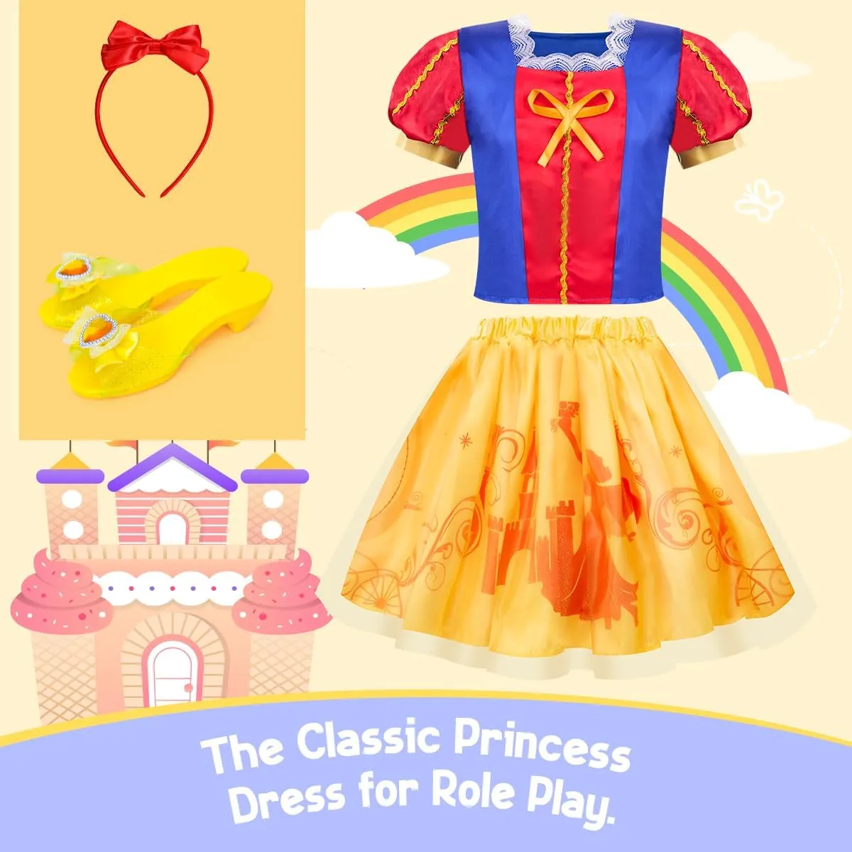 Girls Age 3-8 Year Old Meland Princess Dress Up - Dress Up Clothes for Girls with Princess Toys$ imaginative lease Christmas Birthday Gift for 