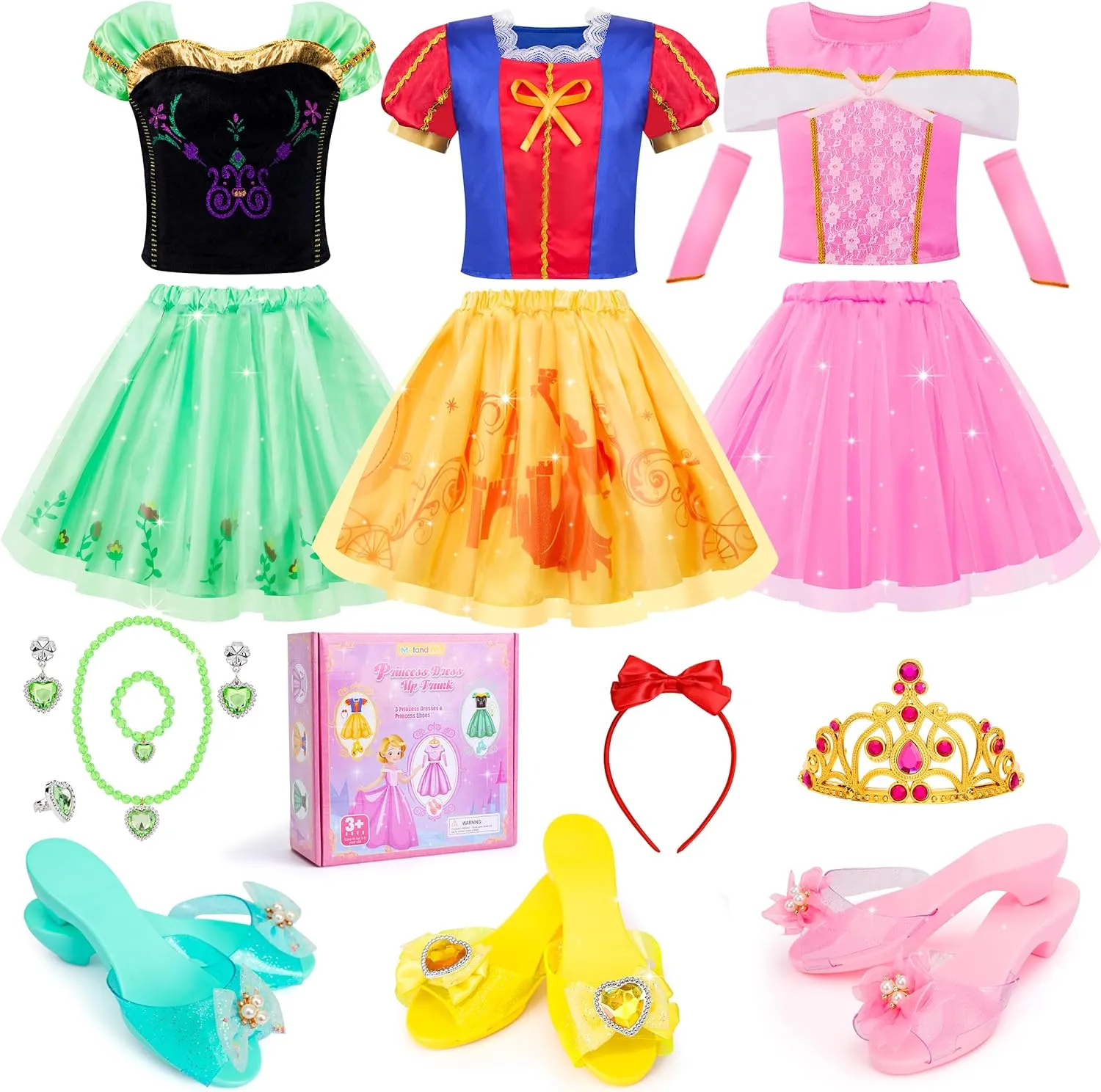 Girls Age 3-8 Year Old Meland Princess Dress Up - Dress Up Clothes for Girls with Princess Toys$ imaginative lease Christmas Birthday Gift for 