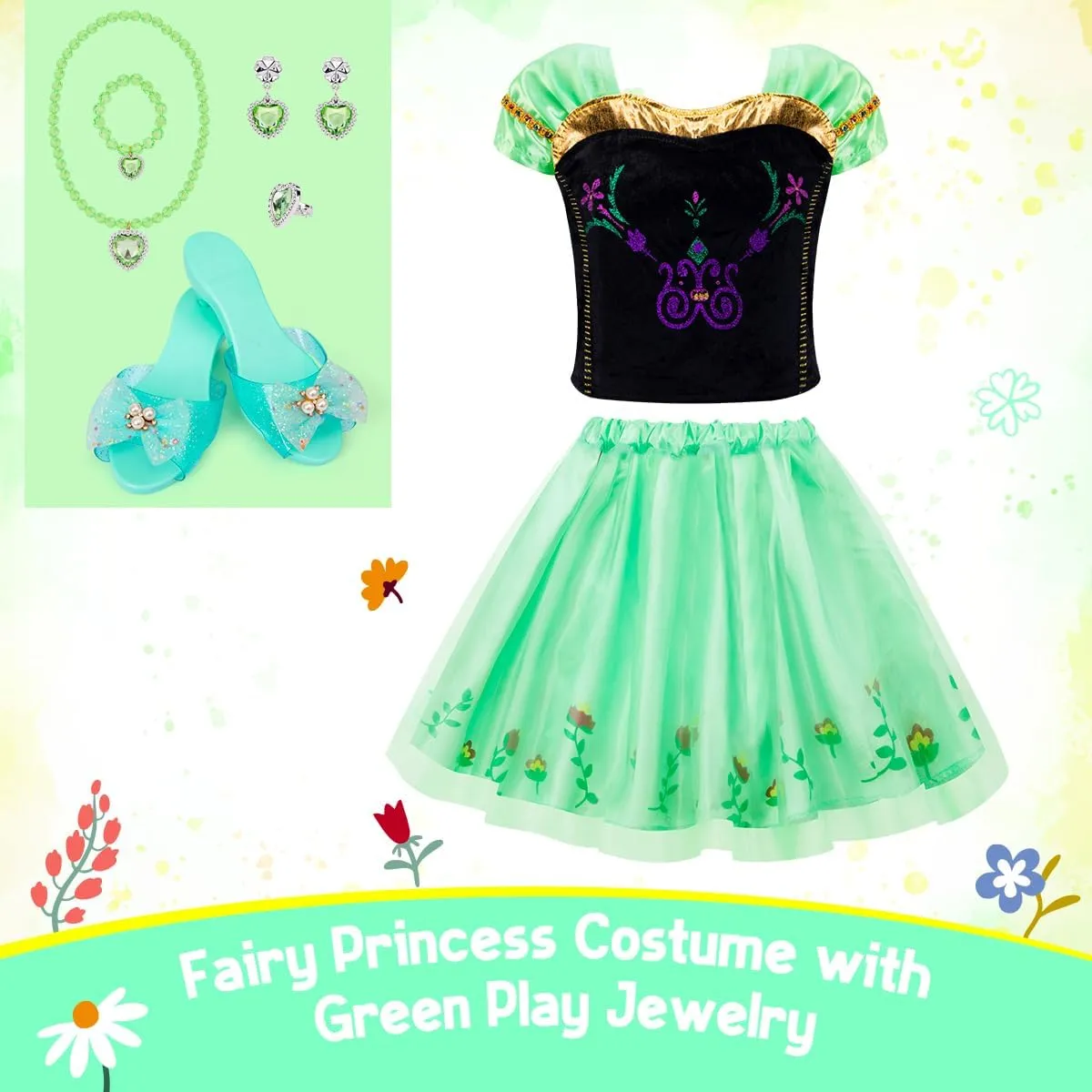 Girls Age 3-8 Year Old Meland Princess Dress Up - Dress Up Clothes for Girls with Princess Toys$ imaginative lease Christmas Birthday Gift for 