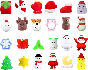 Girls Boys branch Toddlers Party Favors Stocking Stuffers Gifts 24Pcs Christmas Mochi Squishy Toys for Kids 