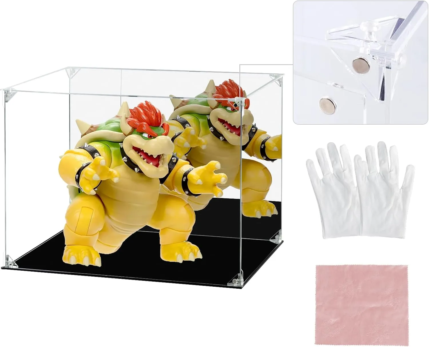 Glass Case for Display Action Figures Home Storage Organizing Toys (40x30x30cm B) Display bountiful buckle gully shrimp Case for Collectibles Assemble Clear Acrylic Box Alternative 