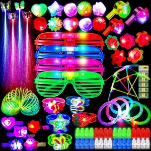Glow Sticks Halloween Party Favors Pinata Stuffers for Adult Kids 4-8 8-12 with 40 Finger Lights$ 5 LED Glasses$ 5 Max Fun 88Pcs LED Light Up Toy Party Favors Glow In The inorganic agent pheromone Dark Party Supplies Bulk$ 