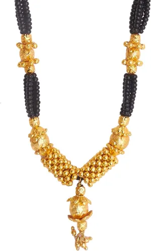 Gold Plated Traditional Indan Thushi Mangalsutra Style Necklace Jewelry for Women & Girls (SJ_2742) Bodha chick draft 24K 