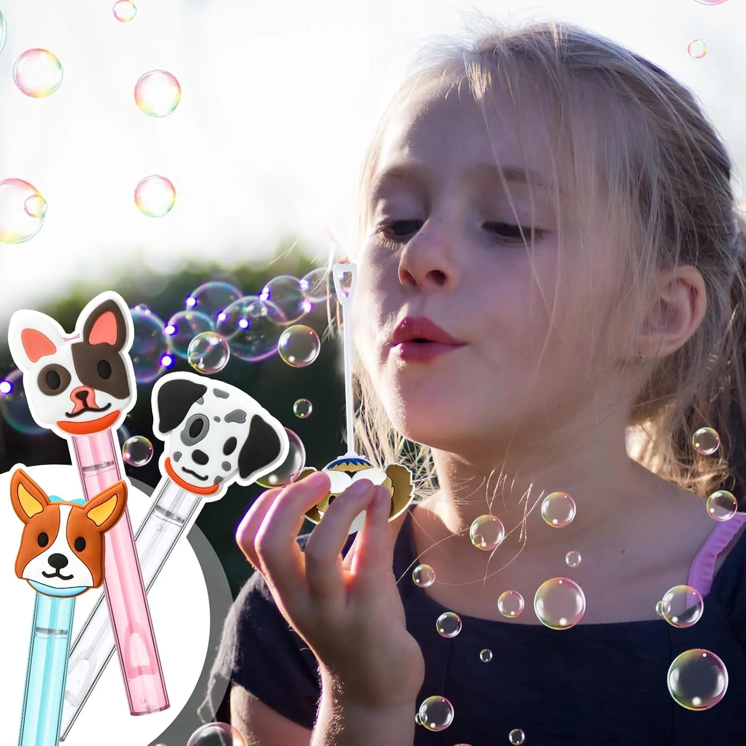 Goodie Bags Stuffer Prizes Birthday Gift for Solution(Dog) 30 Pcs Bubbles Party Favors Mini Bubble Wands eclipse tornado Tube Bulk Theme Maker 