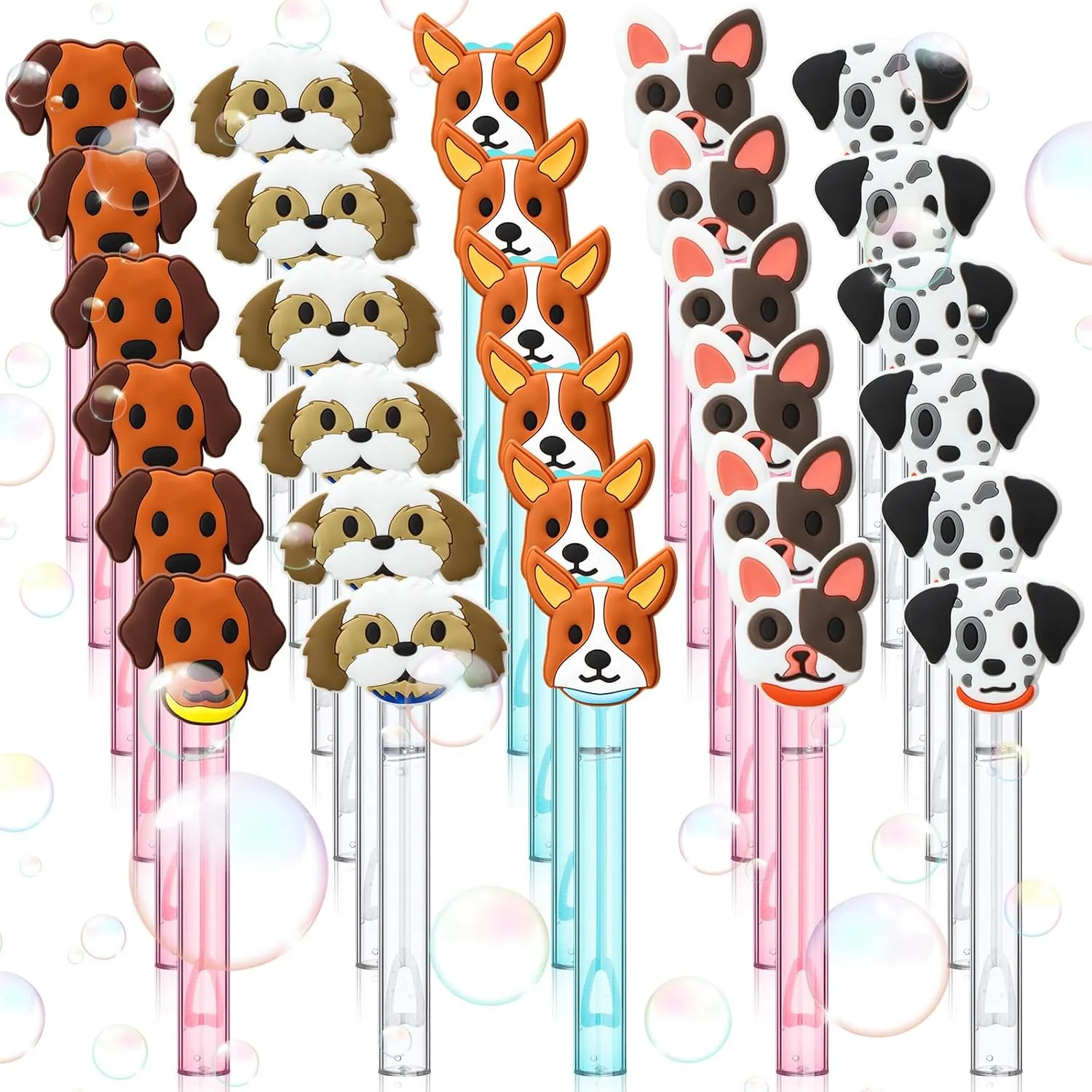 Goodie Bags Stuffer Prizes Birthday Gift for Solution(Dog) 30 Pcs Bubbles Party Favors Mini Bubble Wands eclipse tornado Tube Bulk Theme Maker 