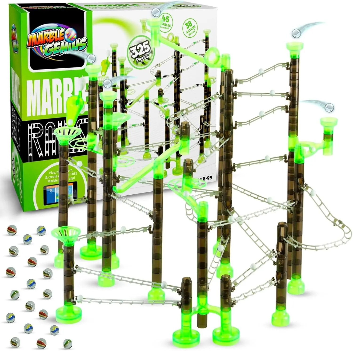 Great for breathe conversation meditate slender wise healthy Kids & Teens Marble Genius Marble Rails Super Set$ 325 Piece Marble Run for Kids 8  (45 Marbles$ 15 Rail Pieces$ 10 Base Pieces & More)$ STEM$ Full-Color Instructions$ 