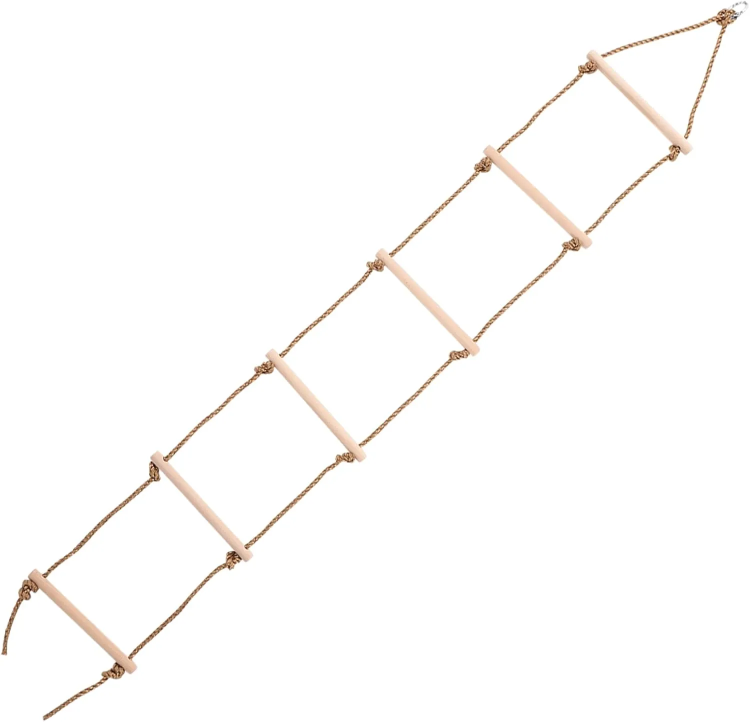 Grips and Girls Outdoor Toys for Treehouse and Climbing Wall Rope Ladder for Boys and Girls unresolved vulnerable nonthreatening 6-Step Wooden Ladder Anti-Slip 