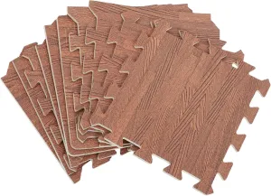 Gym Noise-reducing and Water-Resistant Interlocking Tiles Brown Color 10pcs mania ambush Eva Wood Grain Puzzle Floor Mat - Protective Flooring for Home 