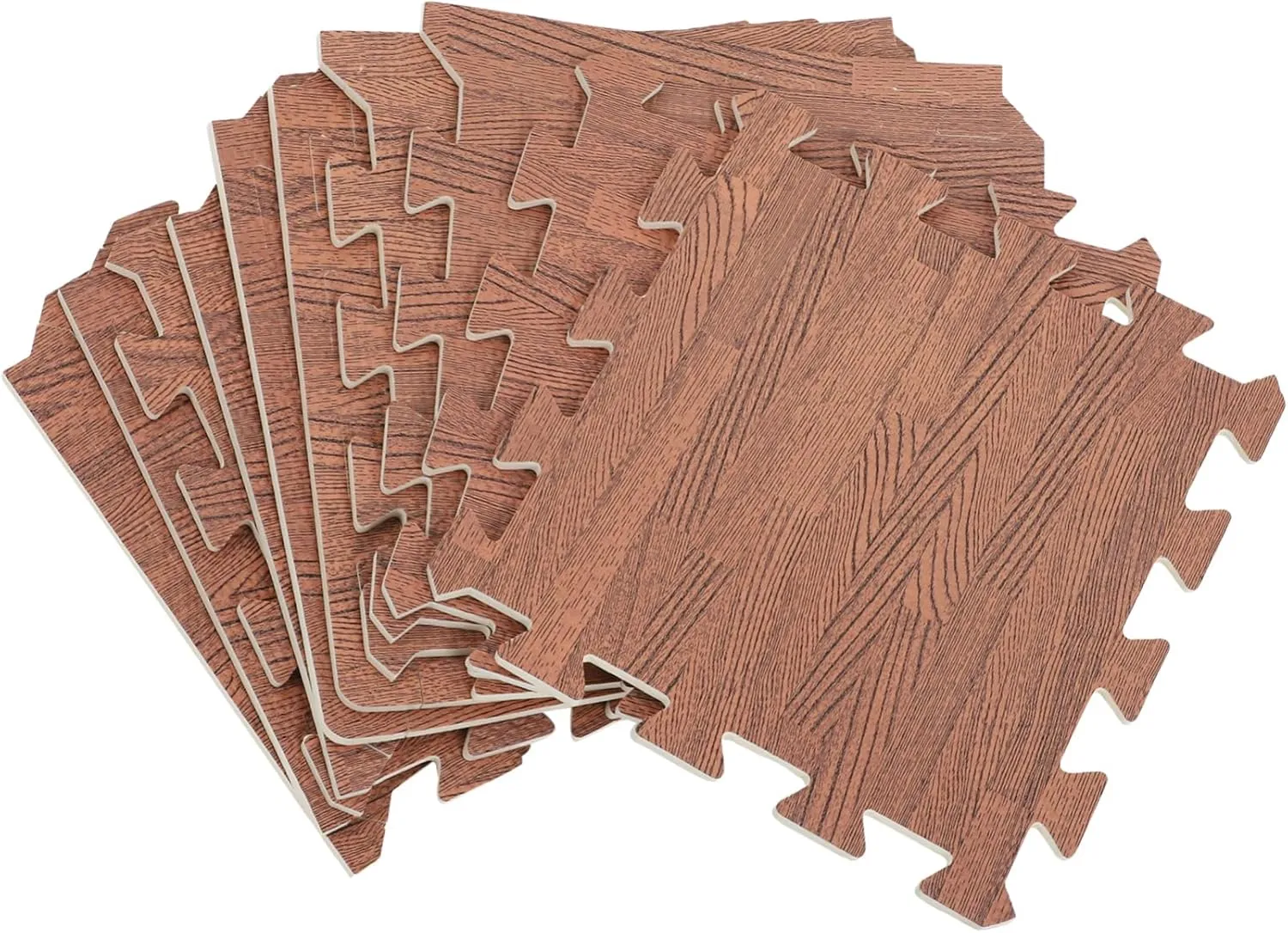 Gym Noise-reducing and Water-Resistant Interlocking Tiles Brown Color 10pcs mania ambush Eva Wood Grain Puzzle Floor Mat - Protective Flooring for Home 
