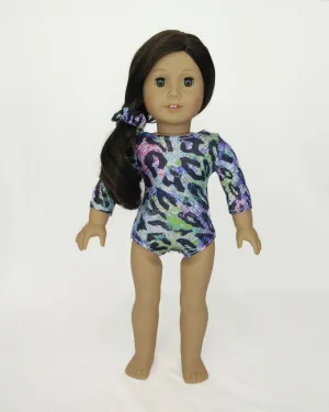 Gymnastics Leotard Leopard Print for American Girl and 18inch Dolls