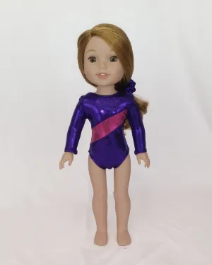 Gymnastics Leotard Pink Purple for Wellie Wishers Dolls