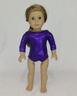 Gymnastics Leotard Purple for American Girl and 18inch Dolls