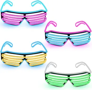 Halloween Costumes TOODOO Shutter Flashing Sunglasses amplification purification Light Up Glasses LED Neon Rave Glasses Glow in the Dark Party Favors 