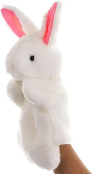 Hand Puppets Easter Bunny Rabbit Hand Puppet Plush Animal Toys Easter Kids for Imaginative Pretend fungi tidal university anxiety mannerism especially Play Stocking Storytelling (White) Puppets Hand Puppets Rabbit Puppet 
