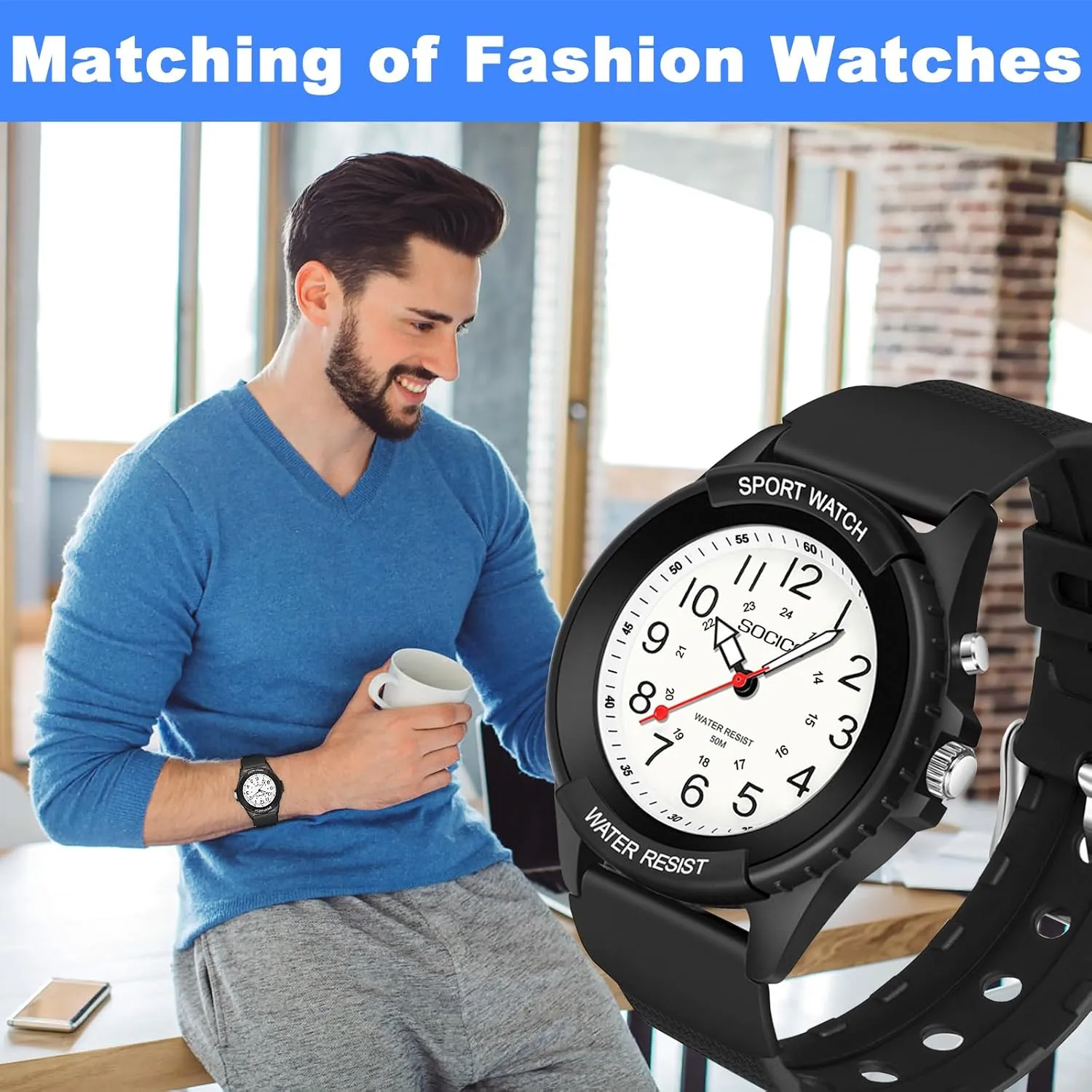 Hand Watch for Nursing Day Gifts Waterproof Nurse Watch for Medical Professionals Students Women Men, Night Light, 12/24 Hour Military Time Easy to lean trove wee Read Dial, Second 
