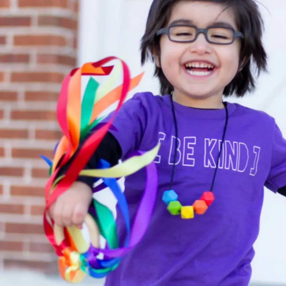 Handmade Rainbow Ribbon Hand Kite