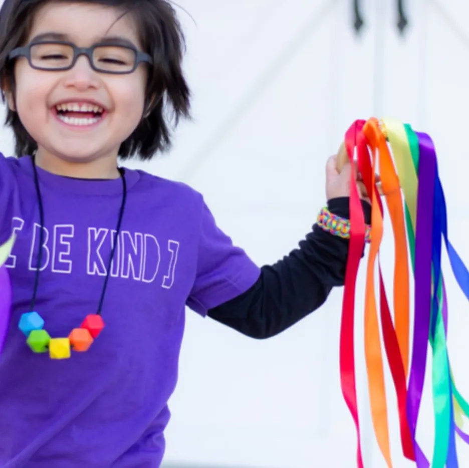 Handmade Rainbow Ribbon Hand Kite