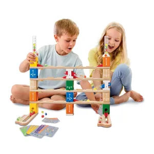 Hape Marble Run Quadrilla Basic Coding Set Early Science STEM Toys 85pcs Marble Run Game 6yrs 