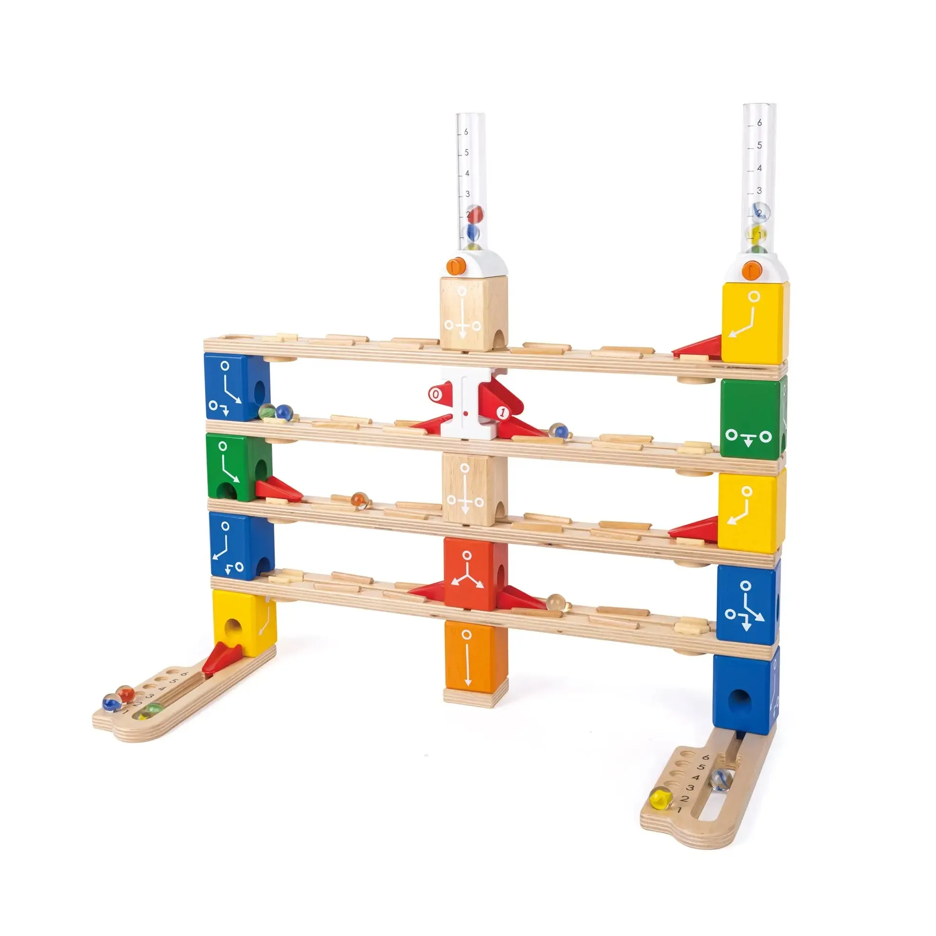Hape Marble Run Quadrilla Basic Coding Set Early Science STEM Toys 85pcs Marble Run Game 6yrs 