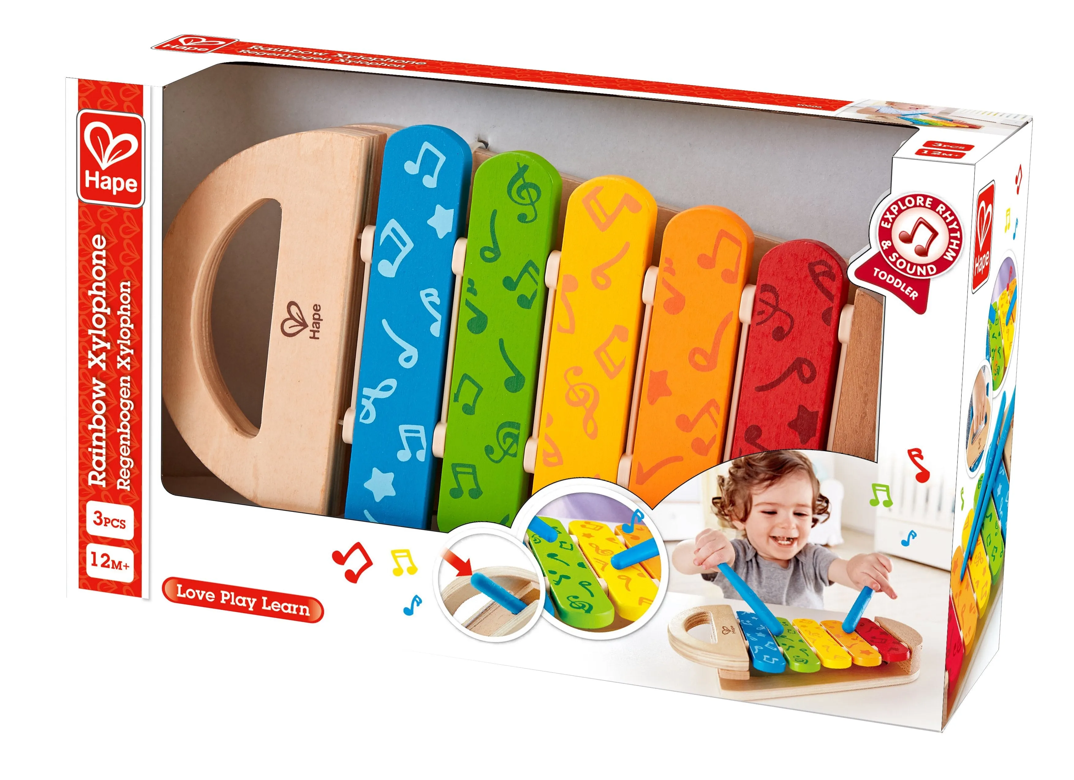 Hape Wooden Rainbow-Colored Xylophone